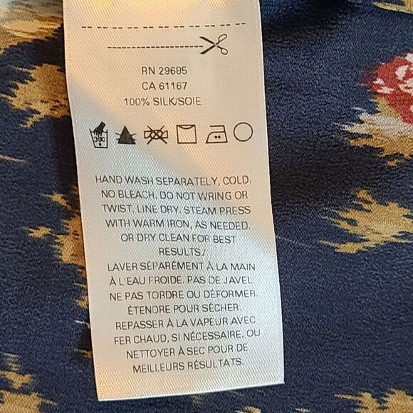 Pendleton Womens L Silk Blue Floral Roses Blouse Fairy Feminine Bloomcore Party - Picture 11 of 14